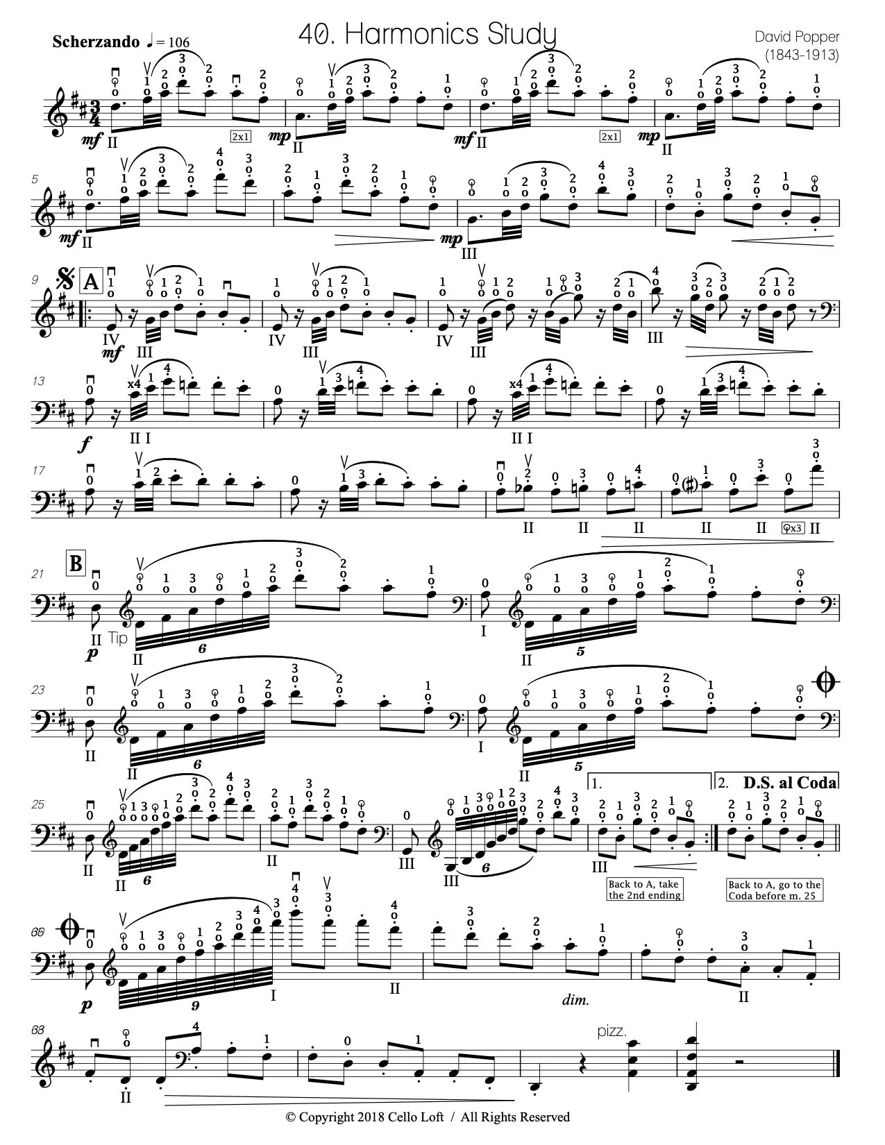 David Popper | 40 Etudes op. 73 (Richard Aaron Edition) — Cello Loft